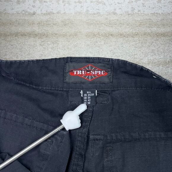 Vintage Tru Spec Tactical Pants Dark Navy Blue Baggy Wide Leg Double Knees 90s - Picture 4 of 5